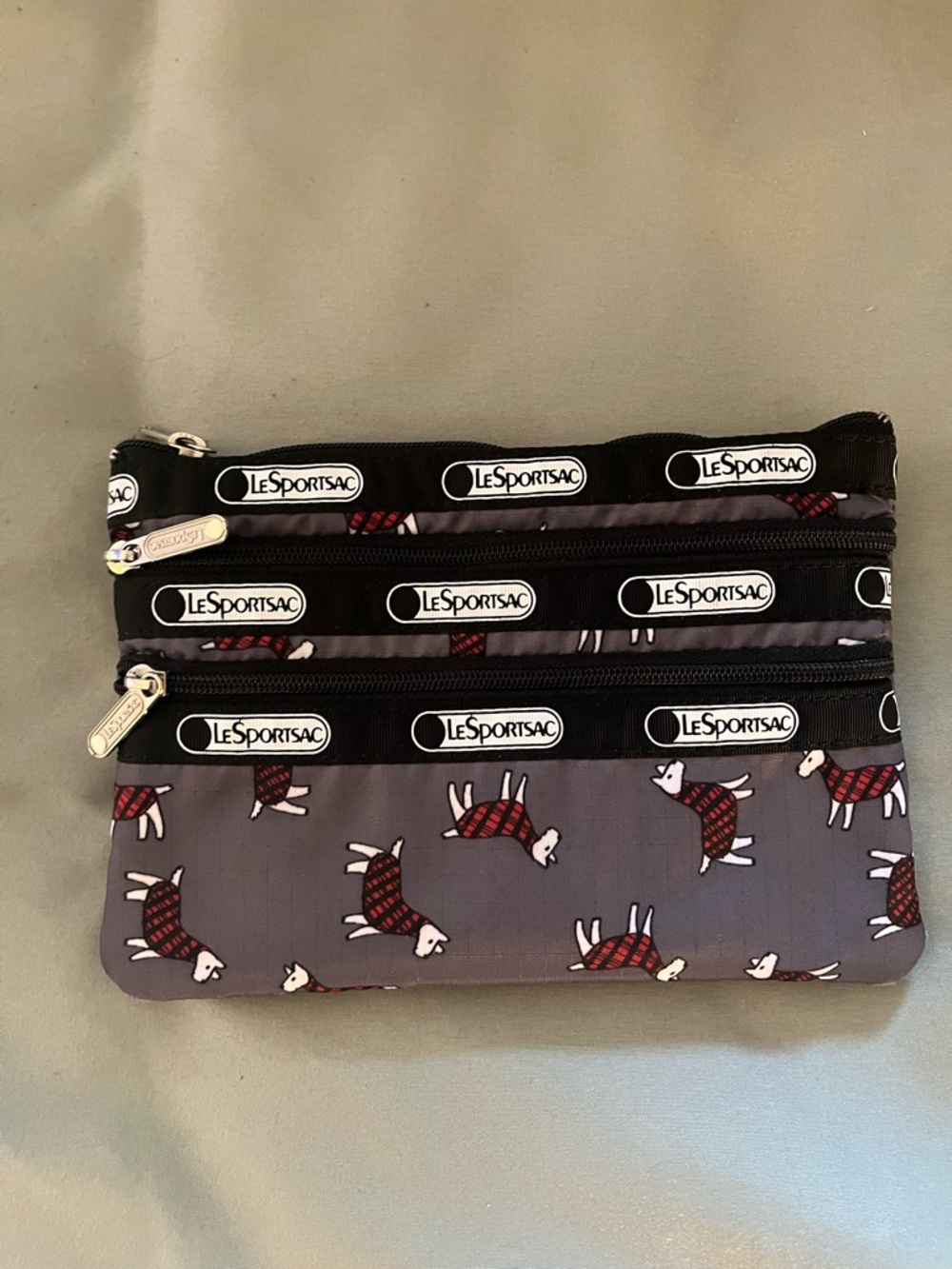 LeSportsac Black Pouch with Red Interior